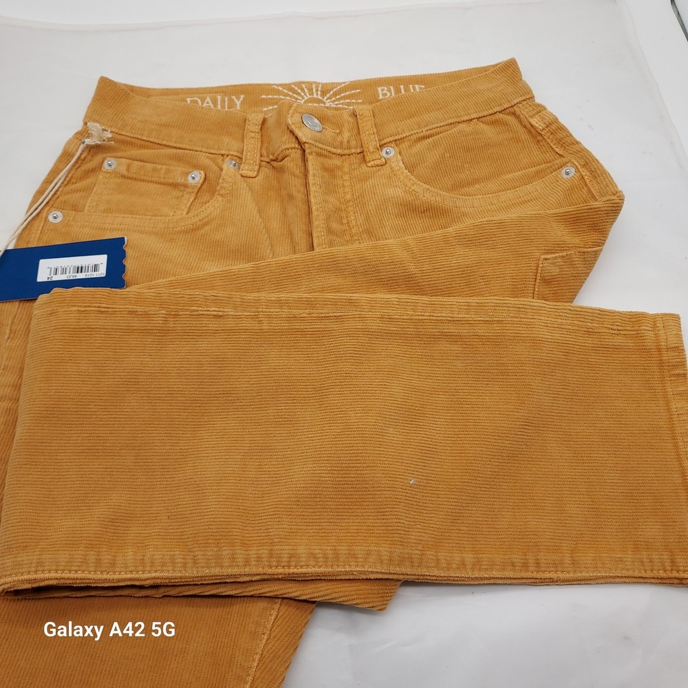 Daily Blue Boost Corduroy Pants Mud Brown Button Fly 1011-1019 Size 24 NEW